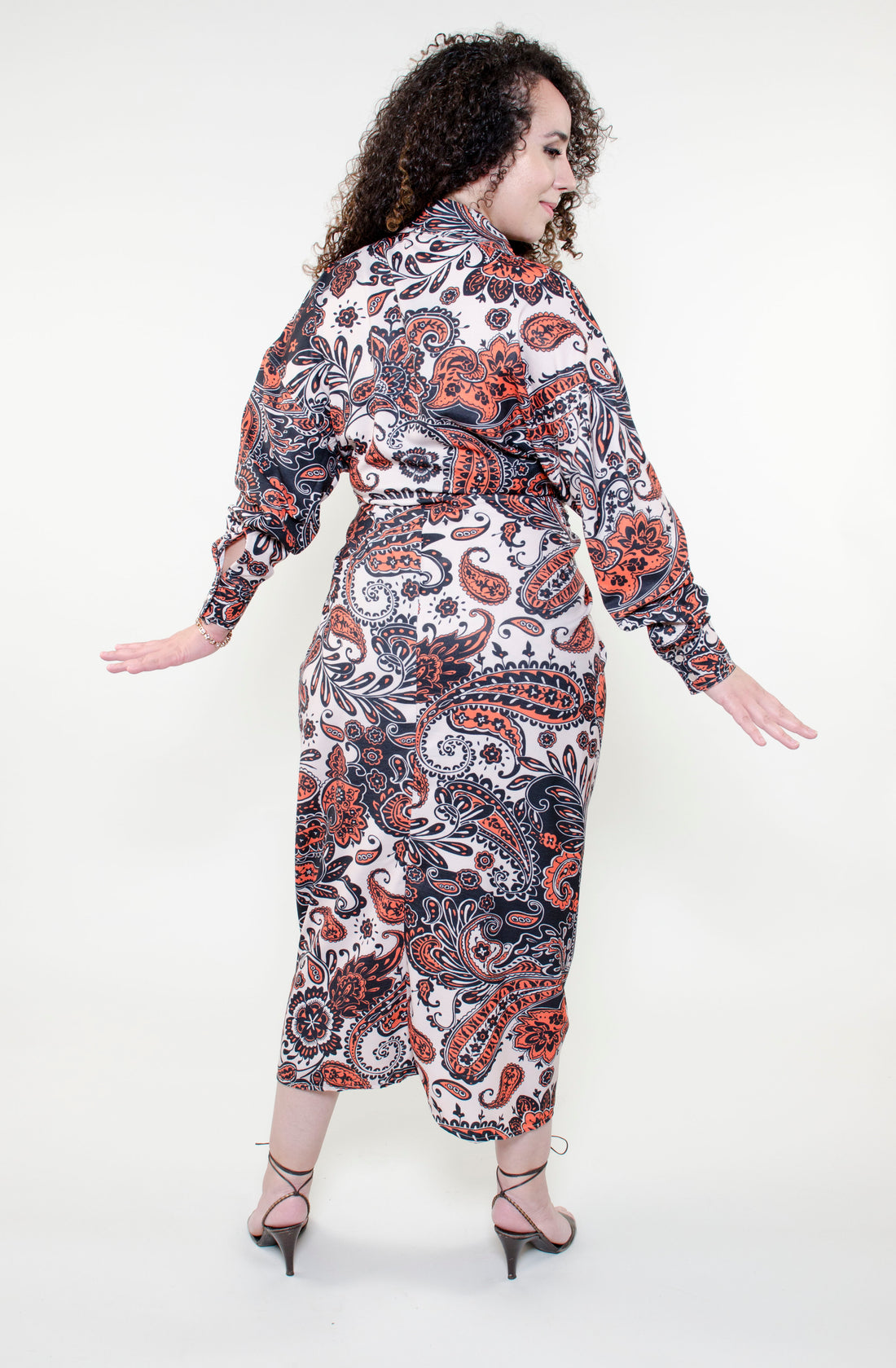 Abstract Print Midi Dress