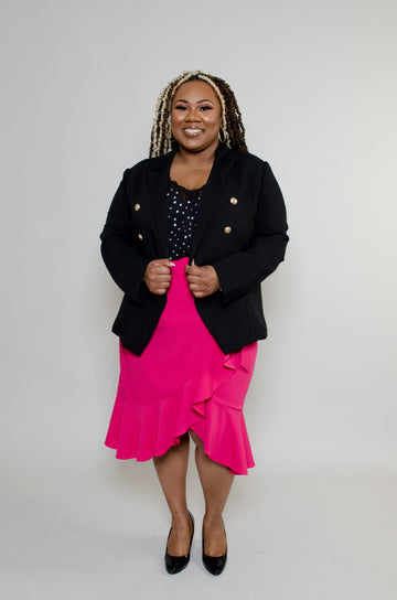 Double Breasted Blazer- Plus Size