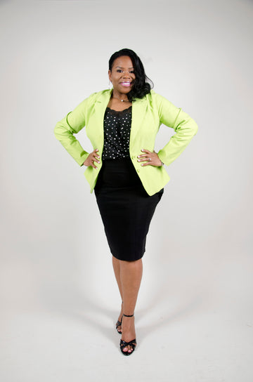 Notch Lapel Structured Blazer: Plus Size