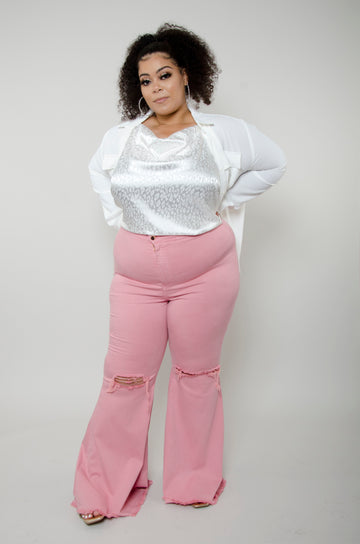 Bell Bottom Flare Leg Jeans: Plus Size