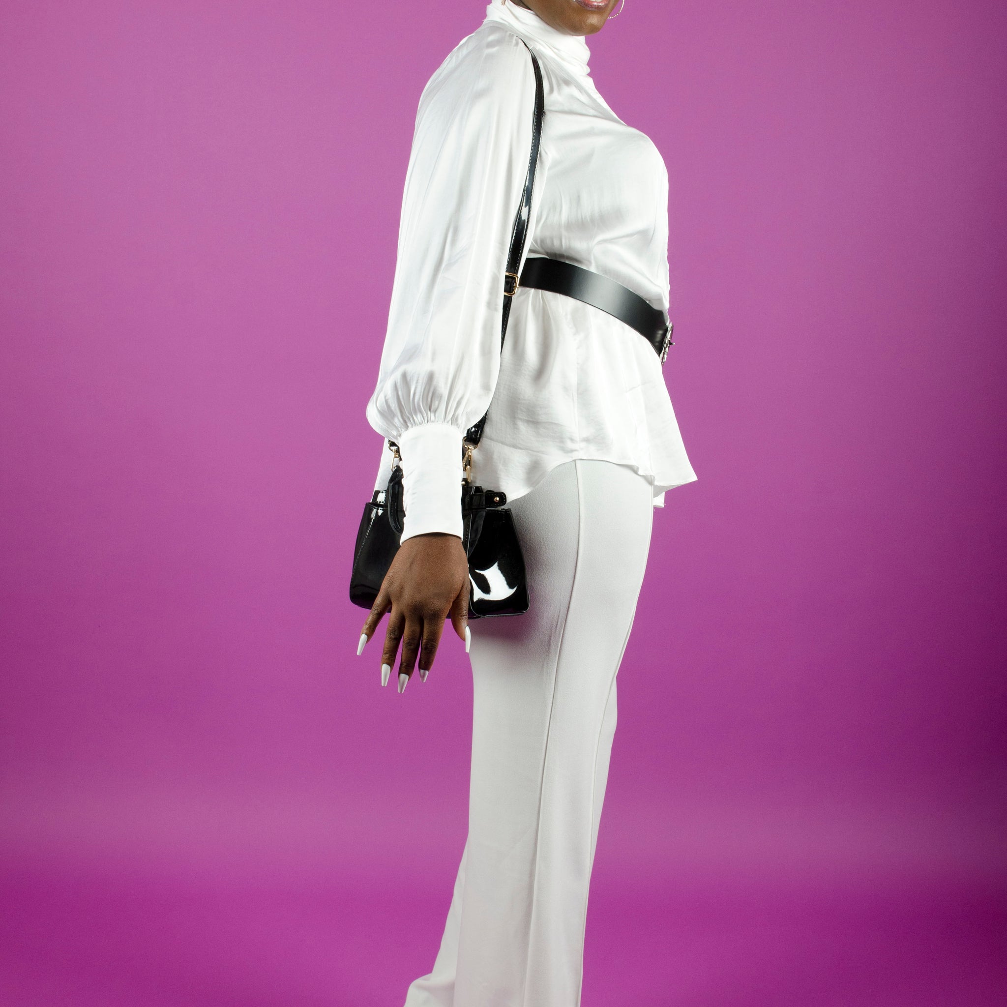 Satin Tie Neck Blouse