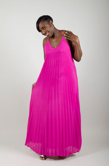 Flowing Pleated Maxi Dress