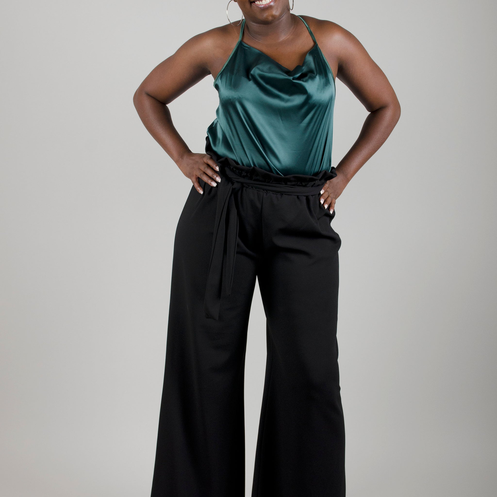Cowl Neck Satin Cami- Plus Size