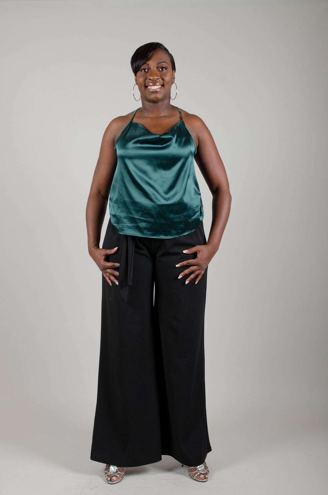 Cowl Neck Satin Cami- Plus Size