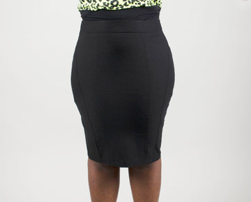 High-Waisted Knee Length Pencil Power Skirt: Plus Size