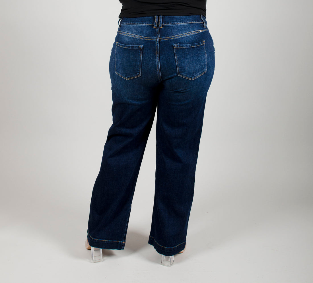 High Rise Wide Leg Jeans: Plus Size