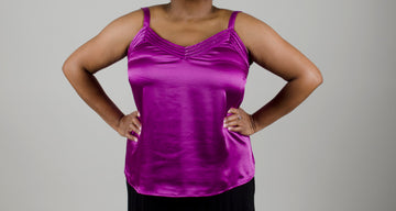 Satin V-Neck Cami: Plus Size