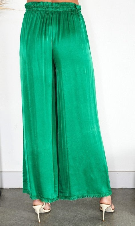 Silk Blend Palazzo Pants