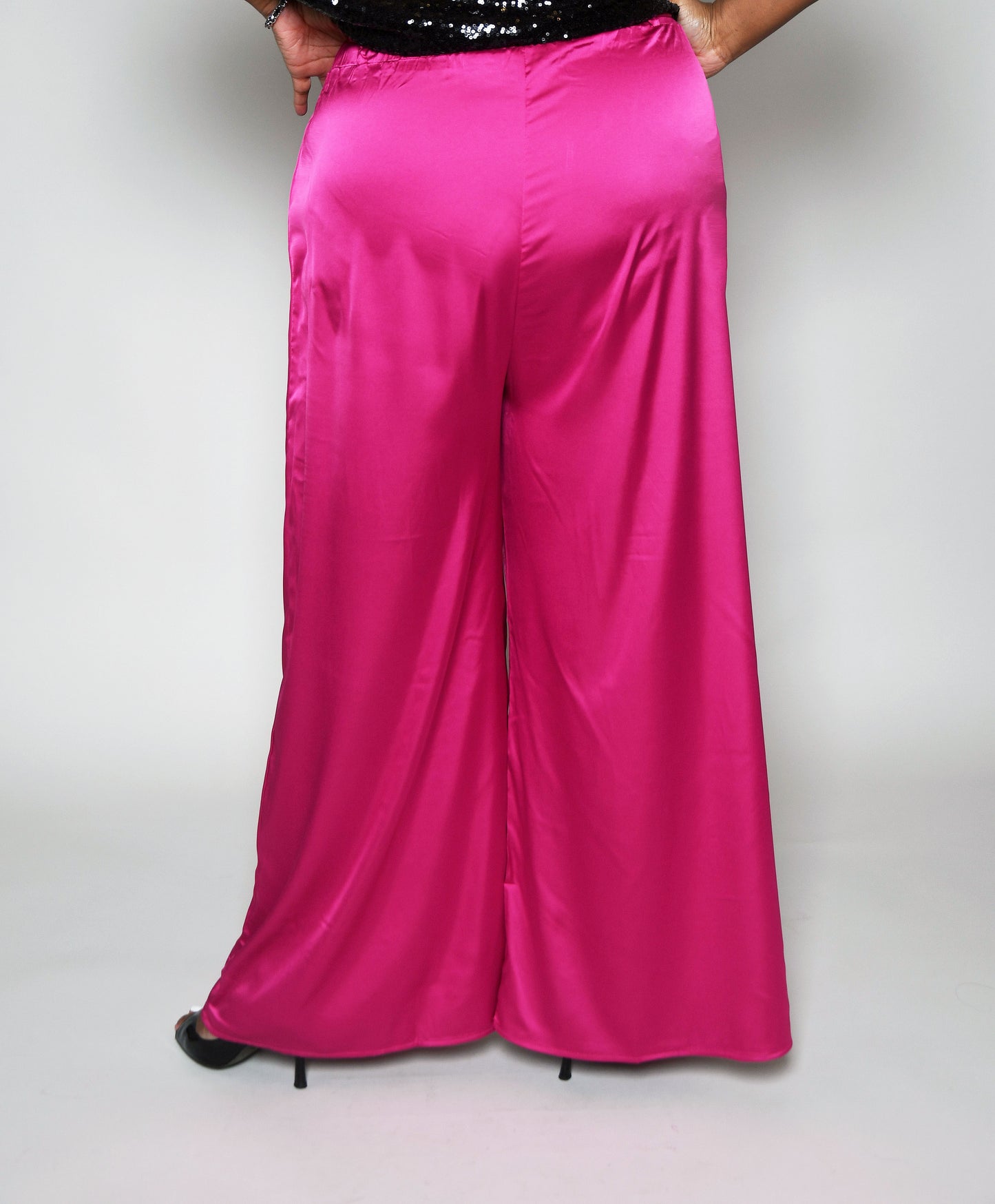 Satin Wide Leg Pants: Plus Size